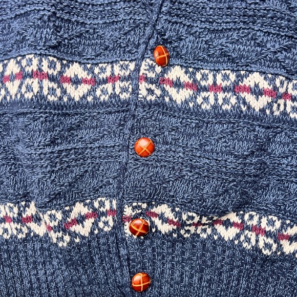 Vintage 90s Cambridge Classics Sweater Vest Mervyns Size Medium Chunky Knit Blue - Picture 4 of 5